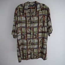 Puritan Hawaiian Aloha Shirt L Floral TIKI Button Up Short Sleeve Beach Lounge