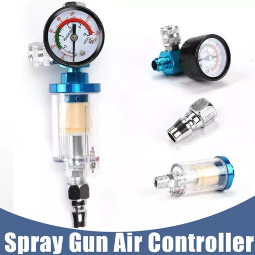1/4" Spray Gun Air Regulator Gauge Air Pressure Regulator Paint Gun Filter
