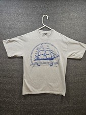 VTG 90s Cal Cru Charleston Sputh Carolina Striped Men's T-shirt USA Made Sz MED