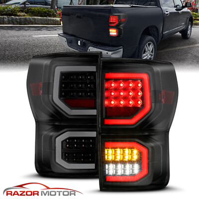 2007-2013 For Toyota Tundra Dual C-Shape Bar Full LED Smoke Brake Taillight