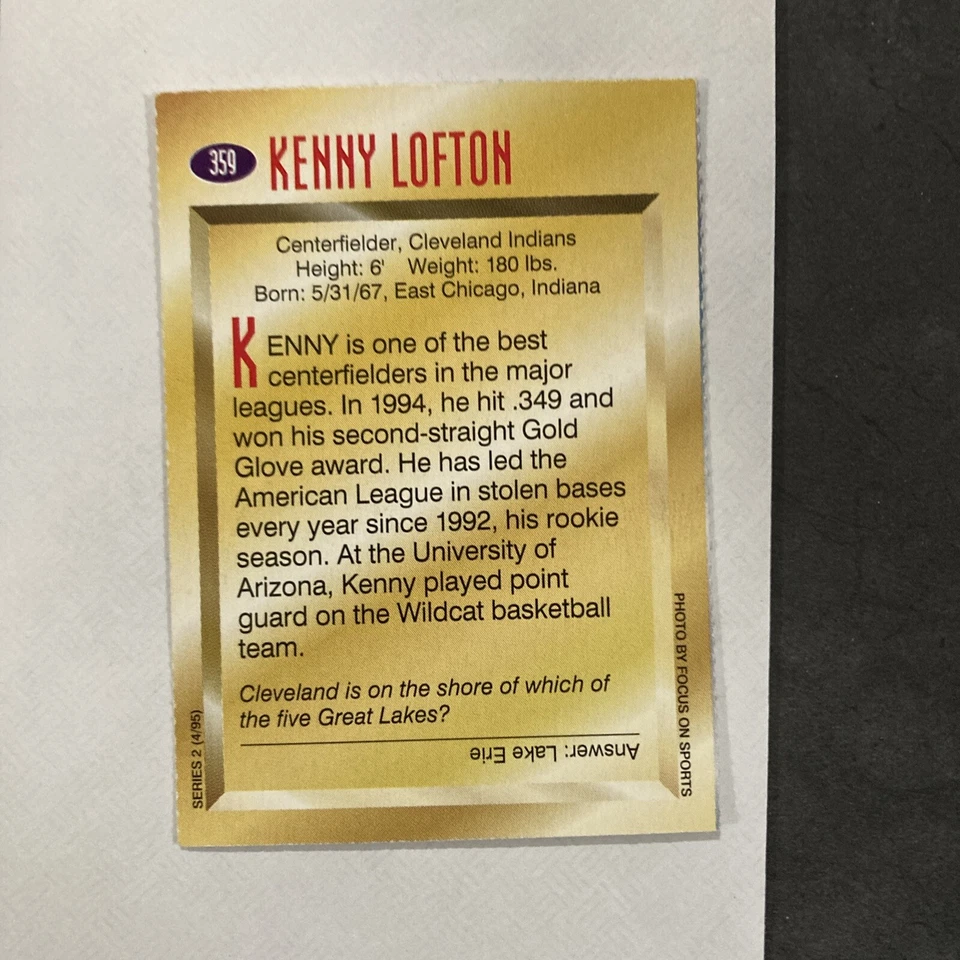 KENNY LOFTON Rare Sports Illustrated For Kids SI Cleveland Indians NM - Image 4 of 4