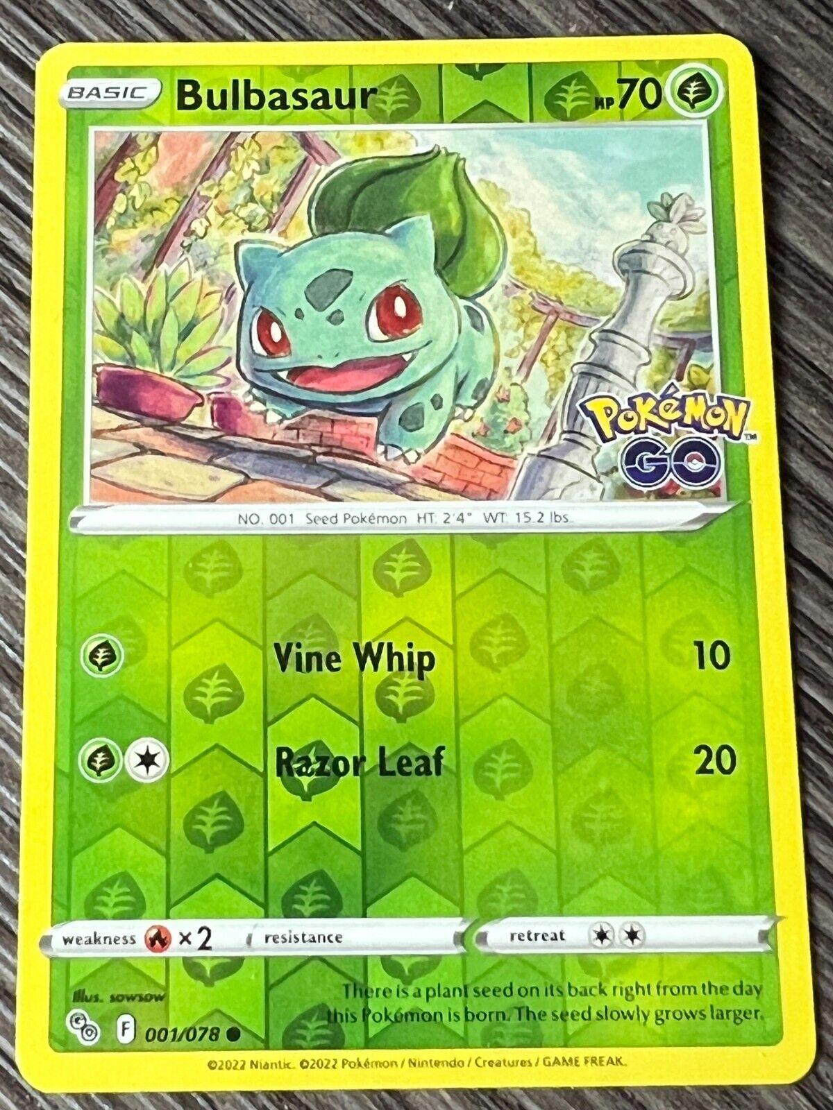 Bulbasaur JAPANESE PROMO card 287/S-P Sword & Shield Pokemon Go 2022 Kanto  Seed