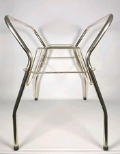 SEE DISCRIPTION VTG LP Vinyl Record Floor Storage Stand Metal MCM Silverish Gold