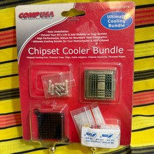 Vintage CompUSA Chipset Cooling Bundle New Sealed Heat Sink Fan Set