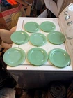 8  6 3/4 " Fire King Dinner Plates Saucers Oven Jadeite Jade Restaurant Ware