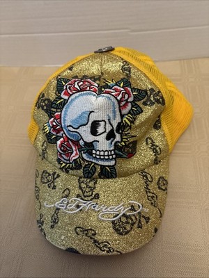 Don Ed Hardy Gold Glitter 90 s Women s Baseball Cap Never Worn Never Worn New