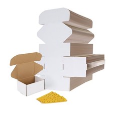 75 Pack 6x4x3 Small Shipping Boxes White Corrugated Cardboard Mailer Box