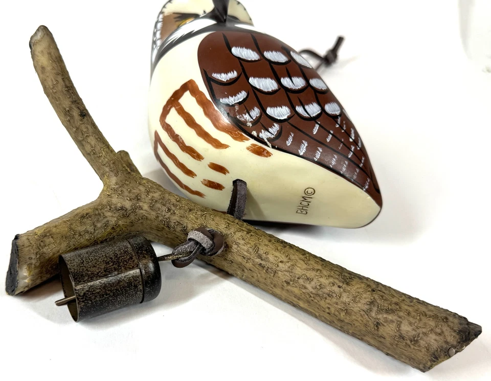 Carillón The Bird House of Cape May Jingle Birds tallado madera pintada palo Foto 3 de 4