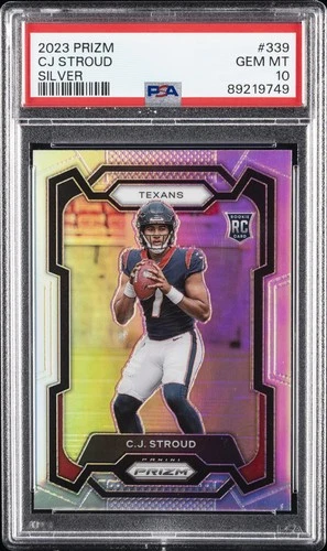 2023 PANINI PRIZM SILVER PRIZM #339 CJ STROUD ROOKIE RC PSA 10