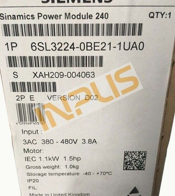 New 6SL3 224-0BE21-1UA0 SIEMENS 6SL3224-0BE21-1UA0 G120 PM240 Power Module