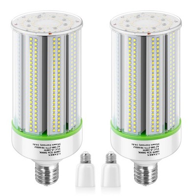 2-Pack 100W LED Corn Bulbs,5000K,AC110-277V,14000lm,E26/E39 Base,LED Replacem...