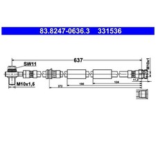 2x Bremsschlauch vorne für Cupra Terramar KP1 | 24167494