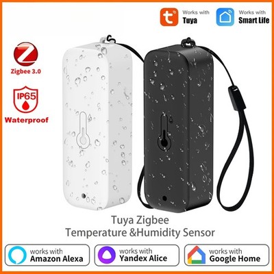 Tuya Zigbee Temperature Humidity Sensor Waterproof Thermometer APP RemoteControl