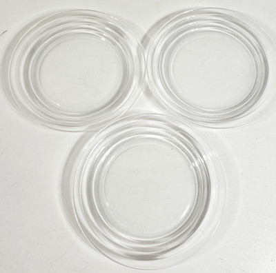 VTG Libbey Duratuff Clear Glass Salad Appetizer Plates 7.5'' Set of 3 Bundle Lot