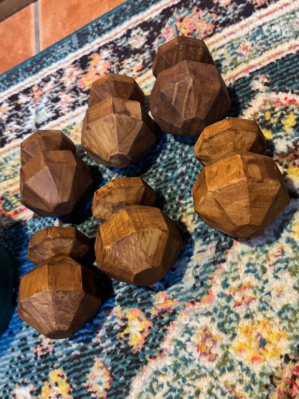 Six Stained Octagonal FencePost Top with Pre-Installed Screw - 4 in. x 3.5 in.