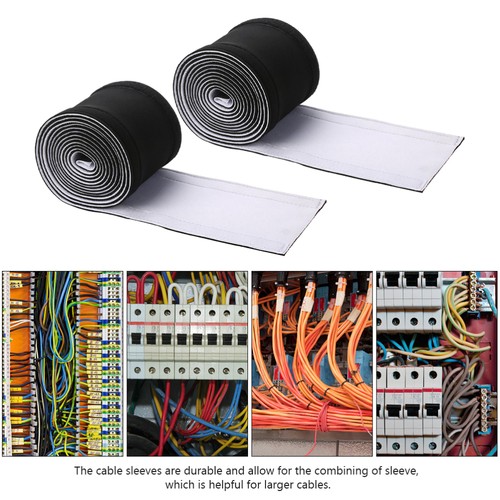 2pcs Neoprene Cable Management Sleeve Cuttable Cord Protective Organizer - 第 6/12 張圖片