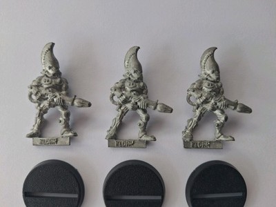 Warhammer 40k, Eldar, 3 x Classic Metal Fire Dragons, OOP 1990er