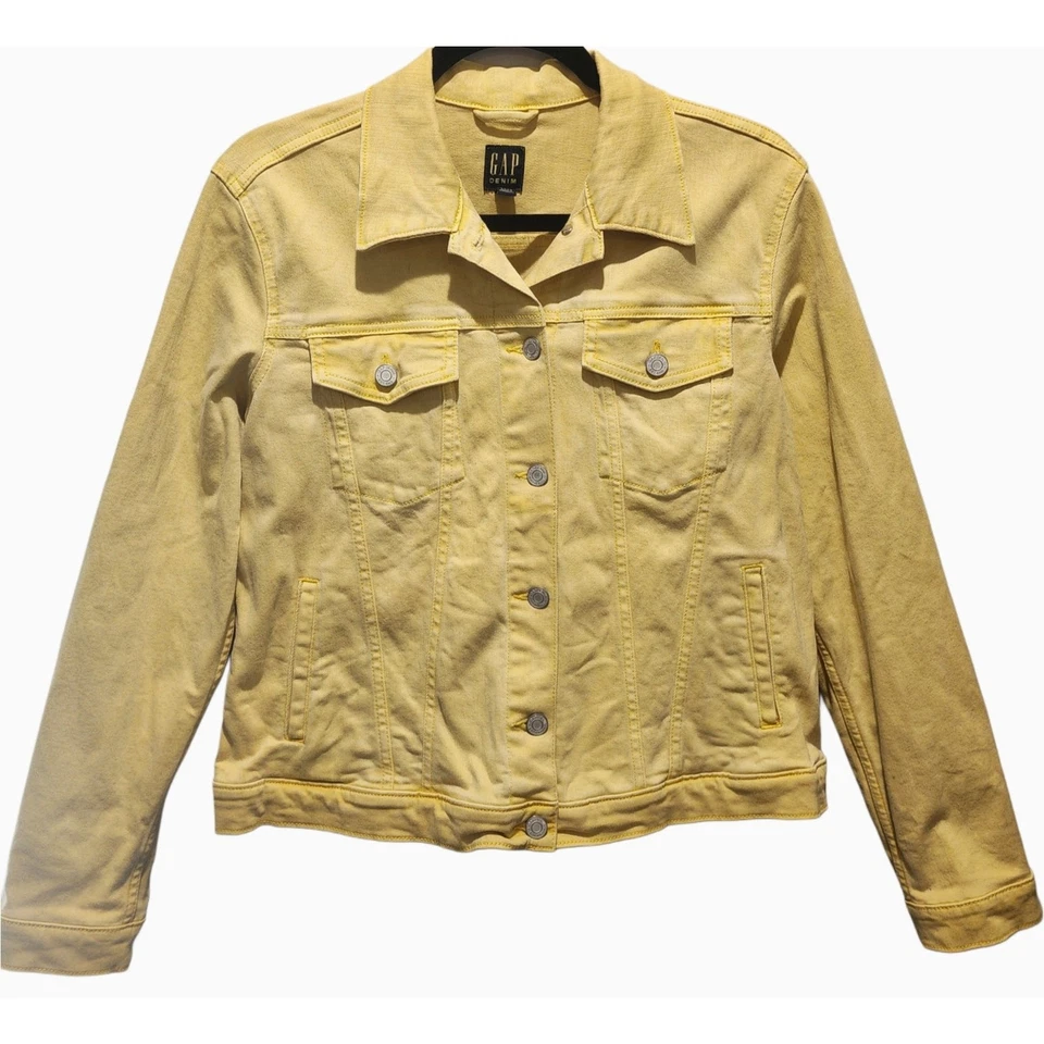 Chaqueta Jean His Mercies Are New Every Morning Reciclada Amarilla Gap, Para Mujer L Foto 3 de 4