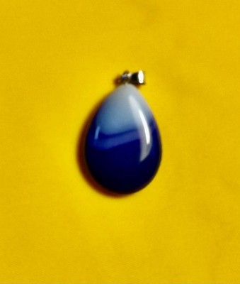 Blau- Weiss Agate Anhänger -Echter Stein-Schmuck