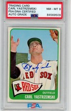 1965 Topps Carl Yastrzemski #385 On Card Auto PSA Certified Auto 8 Red Sox