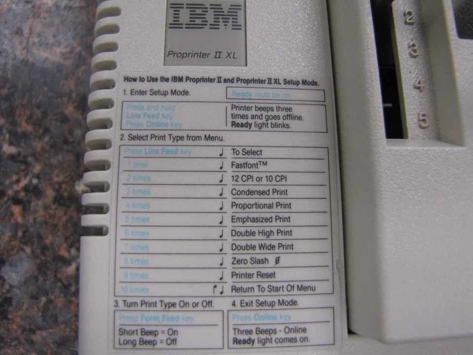 RARO IBM ProPrinter II XL TYPE 4201-002 Sistema Computador Impressora Matricial-HI39 - Imagem 4 de 4