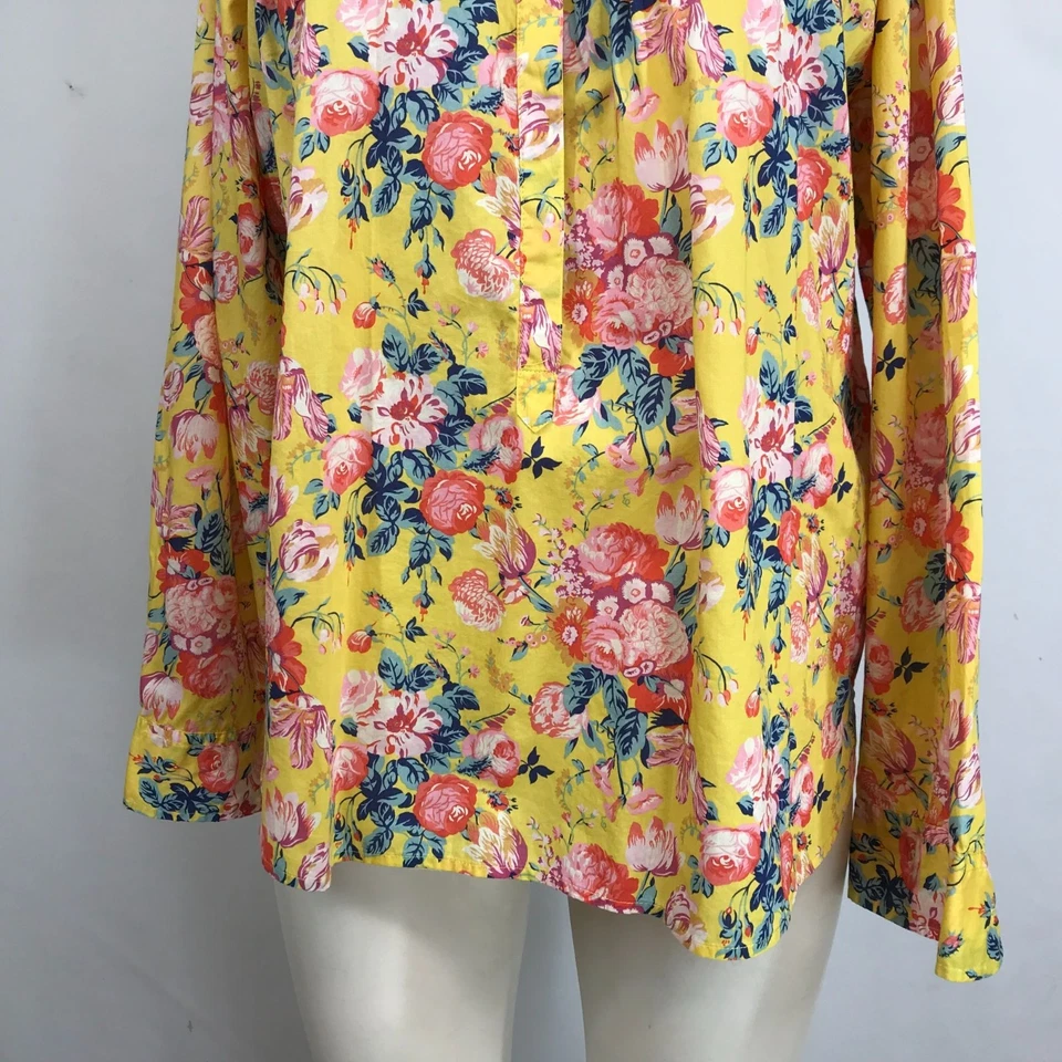 J. Crew - CAMISA TOP ABOTONADA TELA LIBERTAD FLORAL AMARILLA MUJER 10 - Foto 3 de 4