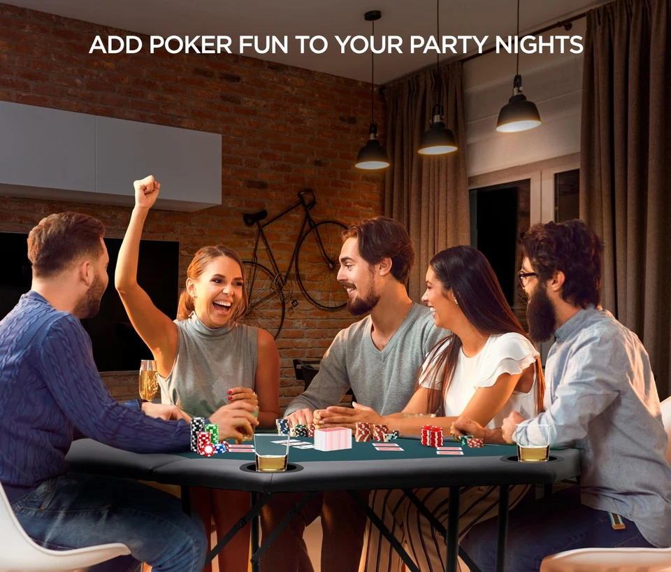 Mesa de póquer ZivPlay plegable Texas Holdem mesa de póquer portátil con patas plegables Foto 4 de 4