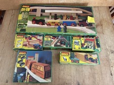 Vintage Brio Train Track Set, Original Boxes, with Track, Trains, and Carriages