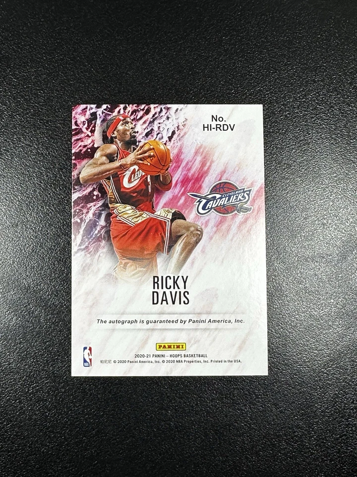 2020-21 Panini Hoops Ink Ricky Davis Auto Cavaliers HI-RDV Cracked Ice Holo SSP - Image 4 of 4