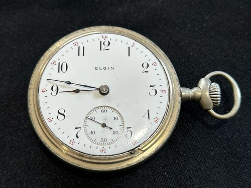 1906 Elgin National Watch Co 17 Jewel Pocket Watch WORKING for Parts or Repair