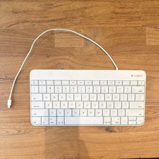 Logitech Wired Keyboard for iPad Lightning Connector White QWERTY Y-B0006