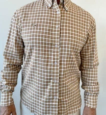 Fieldstone Harvester Button Down Shirt Yellow And Burnt-Red