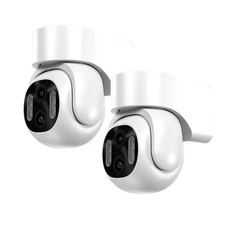 2PCS 2MP Smart Security Camera Outdoor Pan & Tilt Tracking Human Detection IP65