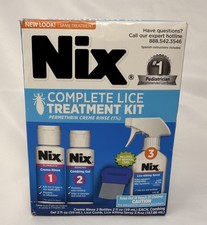 Nix Complete Lice Treatment Kit Permethrin Creme Rinse + Spray + Comb Exp 04/26