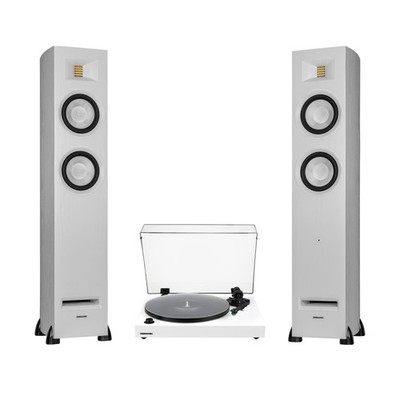 Fluance RT81+ Vinyl Turntable Record Player and Ri91 Powered Tower Speakers