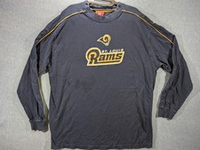 St Louis Rams Shirt Mens XL Blue NFL Football Long Sleeve Crewneck Graphic NFL