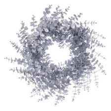 24" Silver Eucalyptus Glitter Wreath