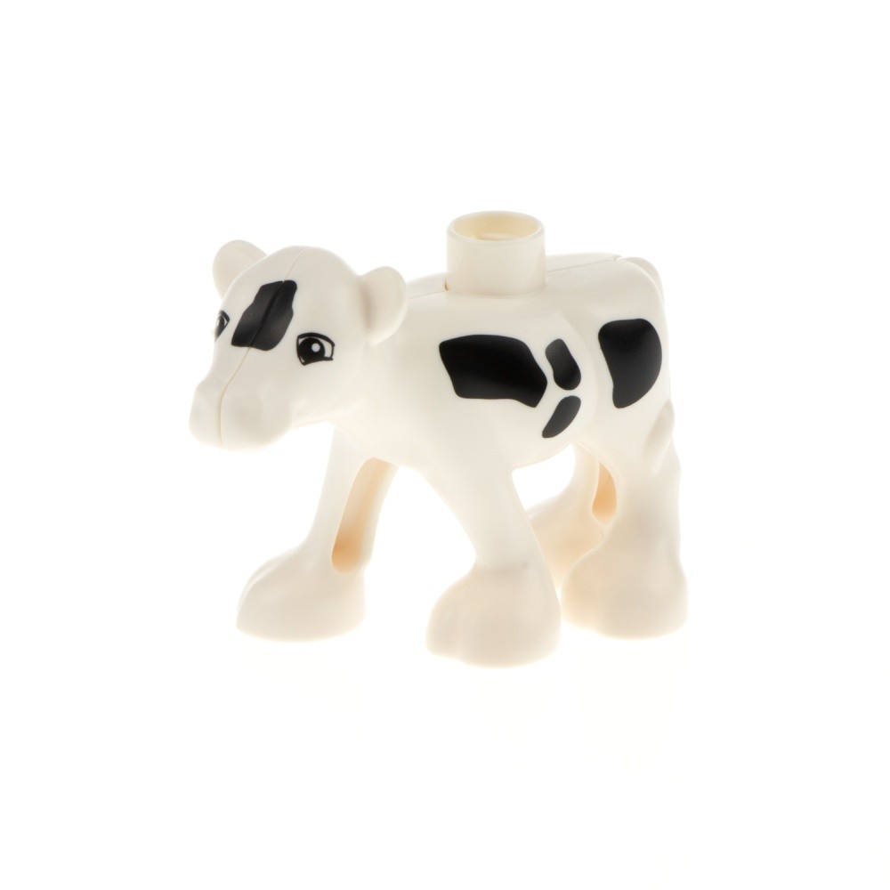 1X Lego Duplo Animal Cow Calf Small White Black Farm 4561115 Dupcalf1C01Pb02