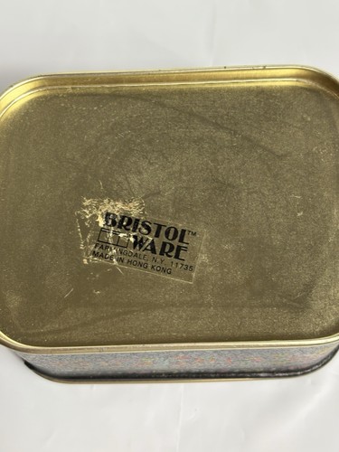 Vtg Style Singer Sowing Machine Black Metal Tin Storage Box Bristol Ware - Picture 4 of 10