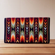 Western Ranch Pad, Show Blanket, New Zealand Wool, Orange Western Show Pad 