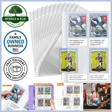 Trading Card Sleeves 50 Pages Polypropylene Side Loading Protectors for Binders