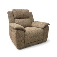 Furniture Village 'Utah' Armchair Cocoa Tight Weave Fabric Power Recliner NEW