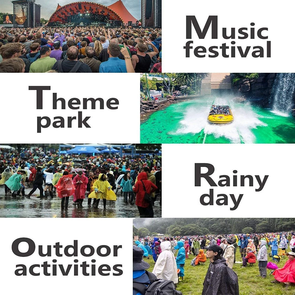 Rain Ponchos for Adults (2 Pack), Reusable EVA Rain Poncho Portable Rain Coats f - product detail image 7