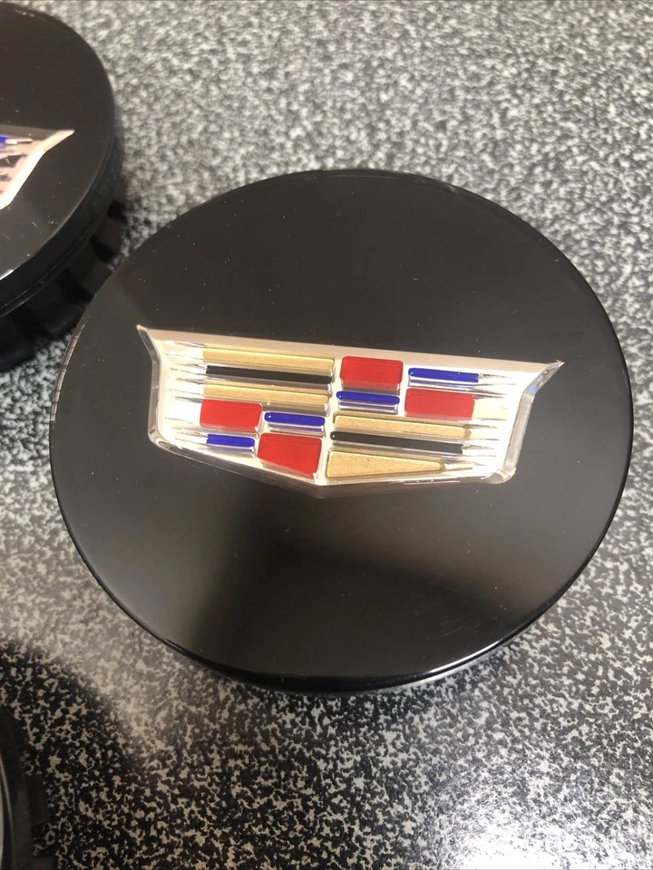 Tapacubos centrales de rueda 4 piezas Cadillac ATS CTS DTS SRX STS XLR XTS 2-5/8" negro Foto 4 de 4