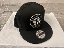 New Era Men's NBA Basketball Brooklyn Nets Black 9FIFTY Adjustable Hat