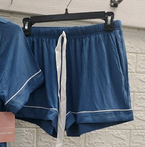 New Birdy Grey JONNY SHORT SLEEVE PAJAMA SET Dusty Blue. Size Medium - Picture 3 of 7