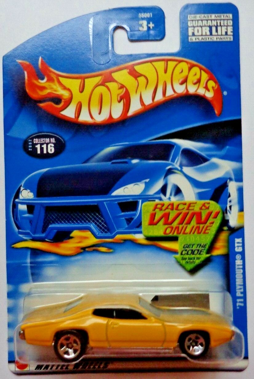 2002 Hot Wheels '71 Plymouth GTX Col. #116 (R & W Card)