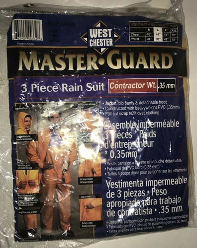 West Chester Master Guard Mens Contractor Weight 3 Piece Rain Suit Size Large - Picture 6 of 6