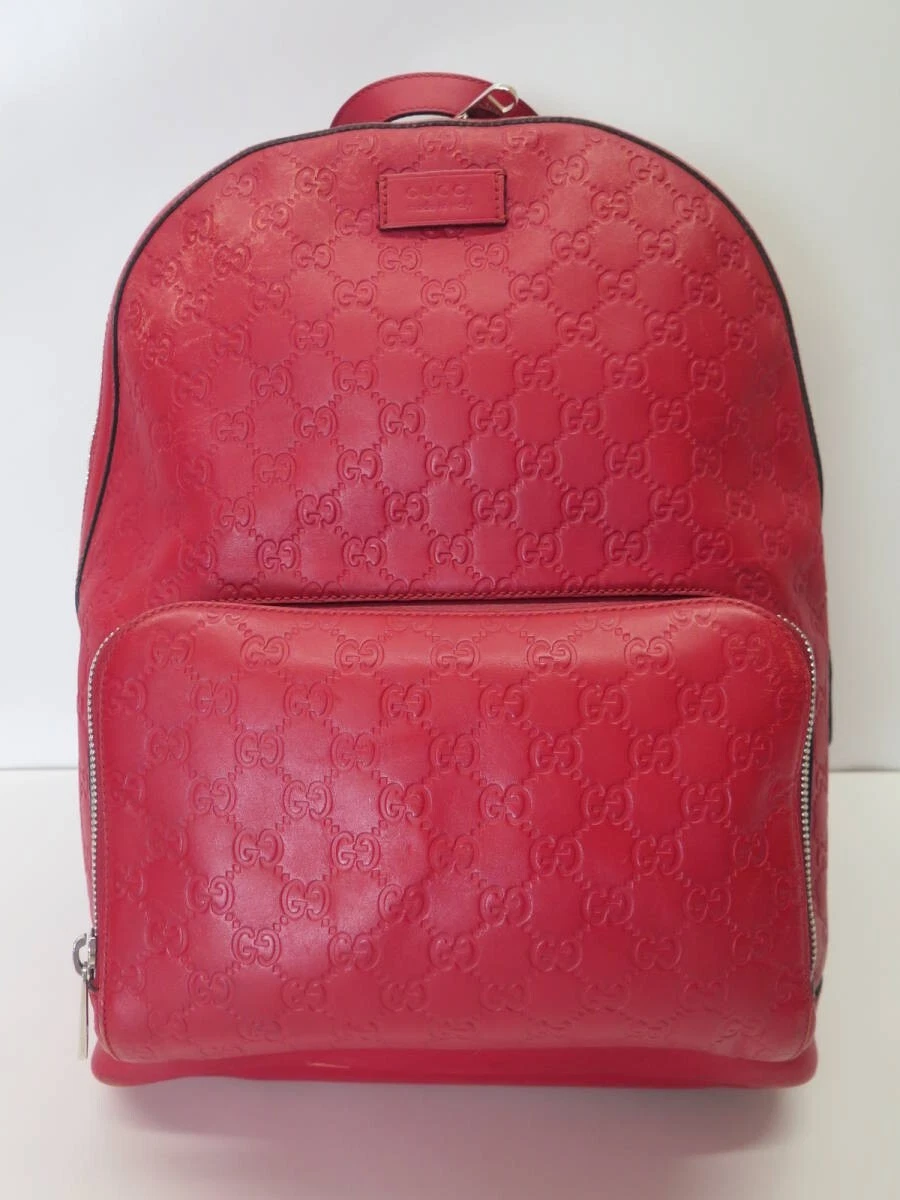 Sac à dos authentique Gucci Shima 406370 couleur rouge sac femme logo cuir Shima