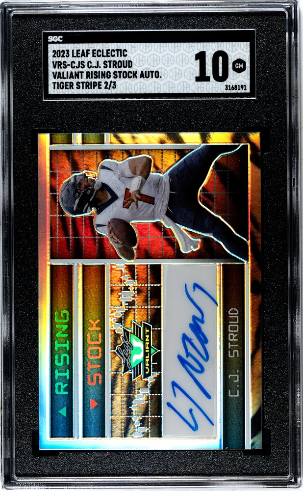 CJ Stroud Leaf Eclectic Valiant Rising Stock Autographs #VRSCJS Tiger Stripe